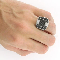 Men's Black Diamond Ring In Sterling Silver 1.30ct 7 Men's Black Diamond Ring In Sterling Silver 1.30ct -Its Hot Jewelry Shop mens black diamond ring in sterling silver 130ct 3