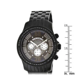 Men's Black Diamond Watch By LUXURMAN 2.25ct 11 Men's Black Diamond Watch By LUXURMAN 2.25ct -Its Hot Jewelry Shop mens black diamond watches by luxurman 225ct p 44428 ruler