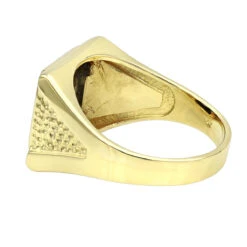 Men's Black Onyx 14K Yellow Gold Libra Scales Ring -Its Hot Jewelry Shop mens black onyx rings 14k white gold libra scales ring p 6349 backye