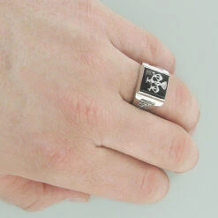 Men's Black Onyx 14K Yellow Gold Libra Scales Ring -Its Hot Jewelry Shop mens black onyx rings 14k white gold libra scales ring p 6349bod