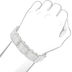 Men's 10K White Gold Pave Diamond Bracelet 5.25ct Bracelet -Its Hot Jewelry Shop mens bracelets 10k gold pave diamond bracelet 525ct bodwh