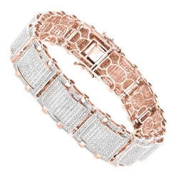 Men's 10K White Gold Pave Diamond Bracelet 5.25ct Bracelet -Its Hot Jewelry Shop mens bracelets 10k gold pave diamond bracelet 525ct ro