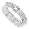 Men's 10K White Gold Pave Diamond Bracelet 5.25ct Bracelet