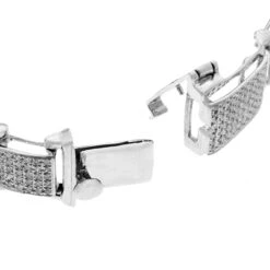 Men's 10K White Gold Pave Diamond Bracelet 4.60ct -Its Hot Jewelry Shop mens bracelets 10k pave diamond bracelet 460ct p 38808 clasp