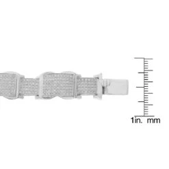 Men's 10K White Gold Pave Diamond Bracelet 4.60ct -Its Hot Jewelry Shop mens bracelets 10k pave diamond bracelet 460ct p 38808 ruler