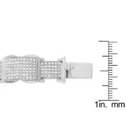 Men's 10K White Gold Pave Diamond Bracelet 4.60ct -Its Hot Jewelry Shop mens bracelets 10k pave diamond bracelet 460ct p 38808 ruler white