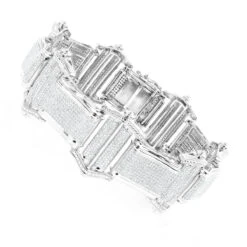 14K White Gold Pave Diamond Bracelet For Men 7.98ct