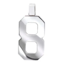 Men's Custom 14K White Gold Large 7 Carat VVS Diamonds Number 8 Pendant -Its Hot Jewelry Shop mens custom pendant jewelry 14k gold large 7 carat vvs diamonds number 8 001288 backwh