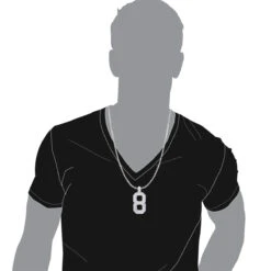 Men's Custom 14K White Gold Large 7 Carat VVS Diamonds Number 8 Pendant -Its Hot Jewelry Shop mens custom pendant jewelry 14k gold large 7 carat vvs diamonds number 8 001288 bodwh