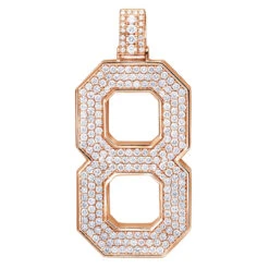 Men's Custom 14K White Gold Large 7 Carat VVS Diamonds Number 8 Pendant -Its Hot Jewelry Shop mens custom pendant jewelry 14k gold large 7 carat vvs diamonds number 8 001288 ro