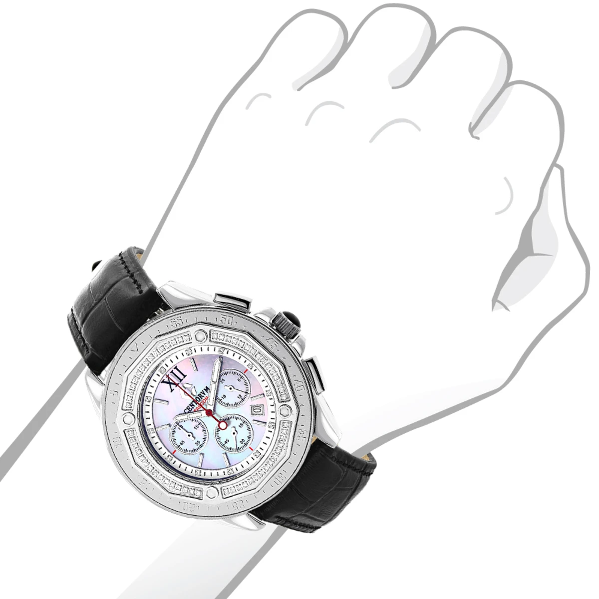 Men's Diamond Bezel Watch By Centorum Falcon 0.55ct 5 Men's Diamond Bezel Watch By Centorum Falcon 0.55ct - Image 3