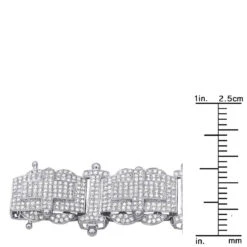 Men's Diamond Bracelet 9.66ct Sterling Silver -Its Hot Jewelry Shop mens diamond bracelet 966ct sterling silver p 44265 ruler