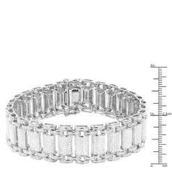 Men's Diamond Bracelet In Sterling Silver 5 Carats -Its Hot Jewelry Shop mens diamond bracelet in sterling silver 5 carats ruler