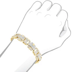 Men's 10K Yellow Gold Diamond Bracelet 3ct 12 Men's 10K Yellow Gold Diamond Bracelet 3ct -Its Hot Jewelry Shop mens diamond bracelet jewelry 10k 350ct p 43455 bodye