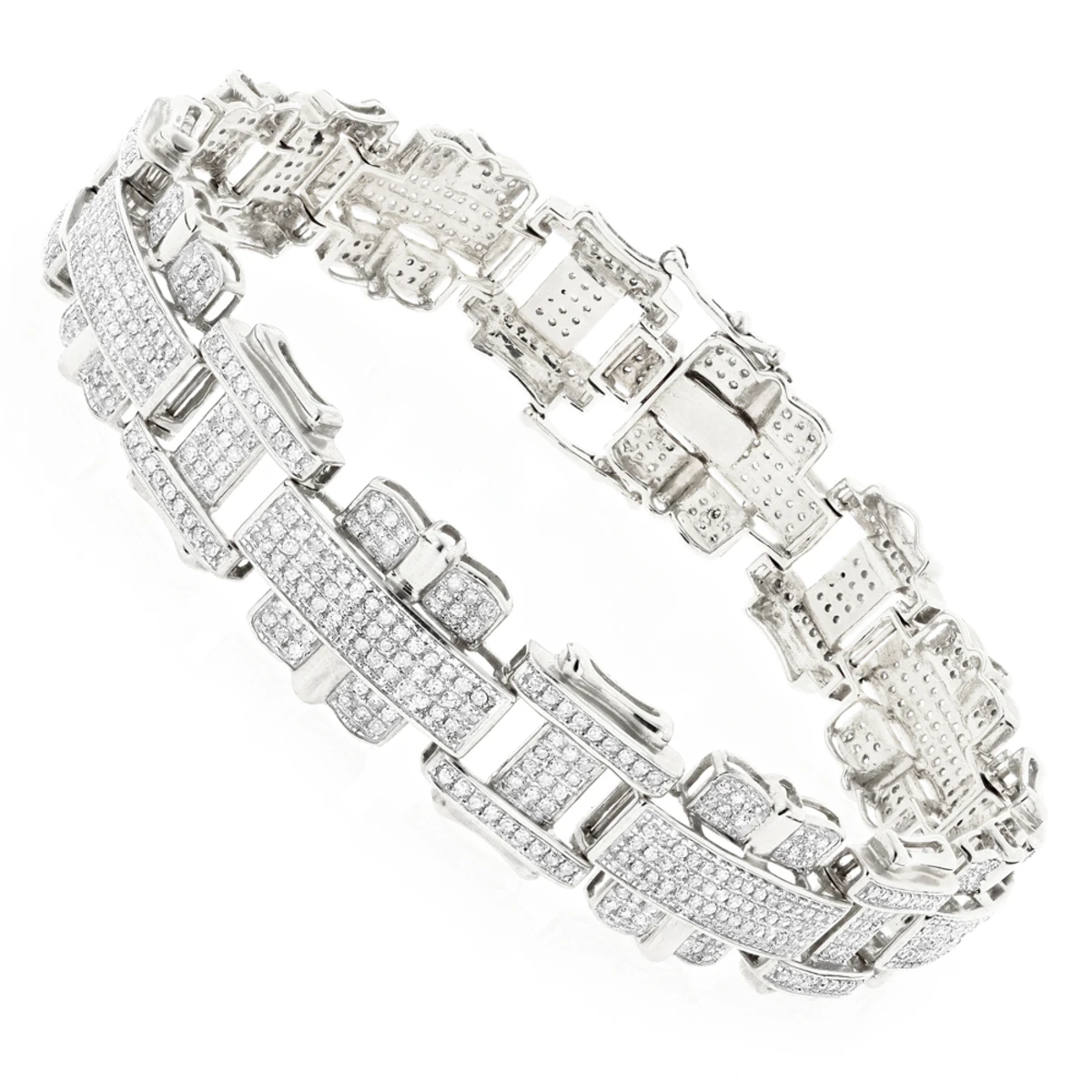 Men's 10K Yellow Gold Diamond Bracelet 3ct 4 Men's 10K Yellow Gold Diamond Bracelet 3ct - Image 2