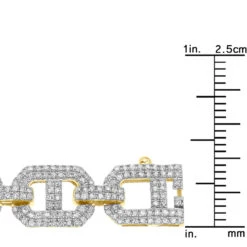Men's Diamond Bracelet 10K Yellow Gold Mariner Chain Style 3.5 Carats -Its Hot Jewelry Shop mens diamond bracelet solid 10k gold mariner chain style 35 carats 407170 ruler yellow