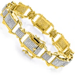 Men's Diamond 10K Yellow Gold 3.29ct Bracelet -Its Hot Jewelry Shop mens diamond bracelets 10k gold 329ct p 43623 backye