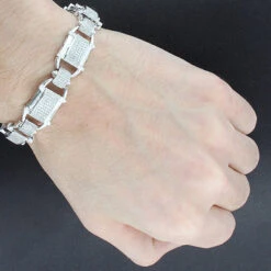 Men's Diamond 10K Yellow Gold 3.29ct Bracelet -Its Hot Jewelry Shop mens diamond bracelets 10k gold 329ct p 43623bod