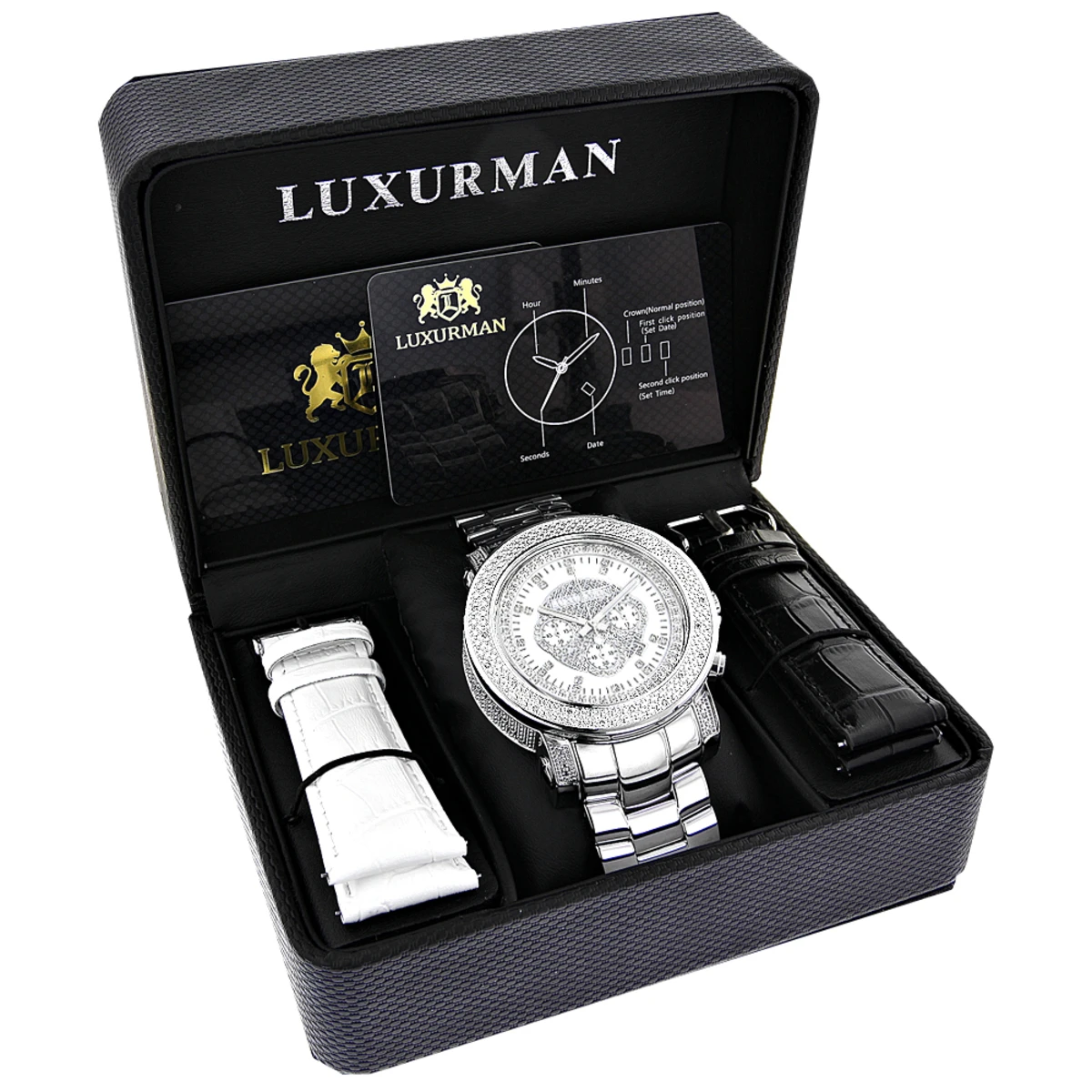Men's Diamond Chronograph Watch By Luxurman 0.75ct Escalade 5 Men's Diamond Chronograph Watch By Luxurman 0.75ct Escalade - Image 3