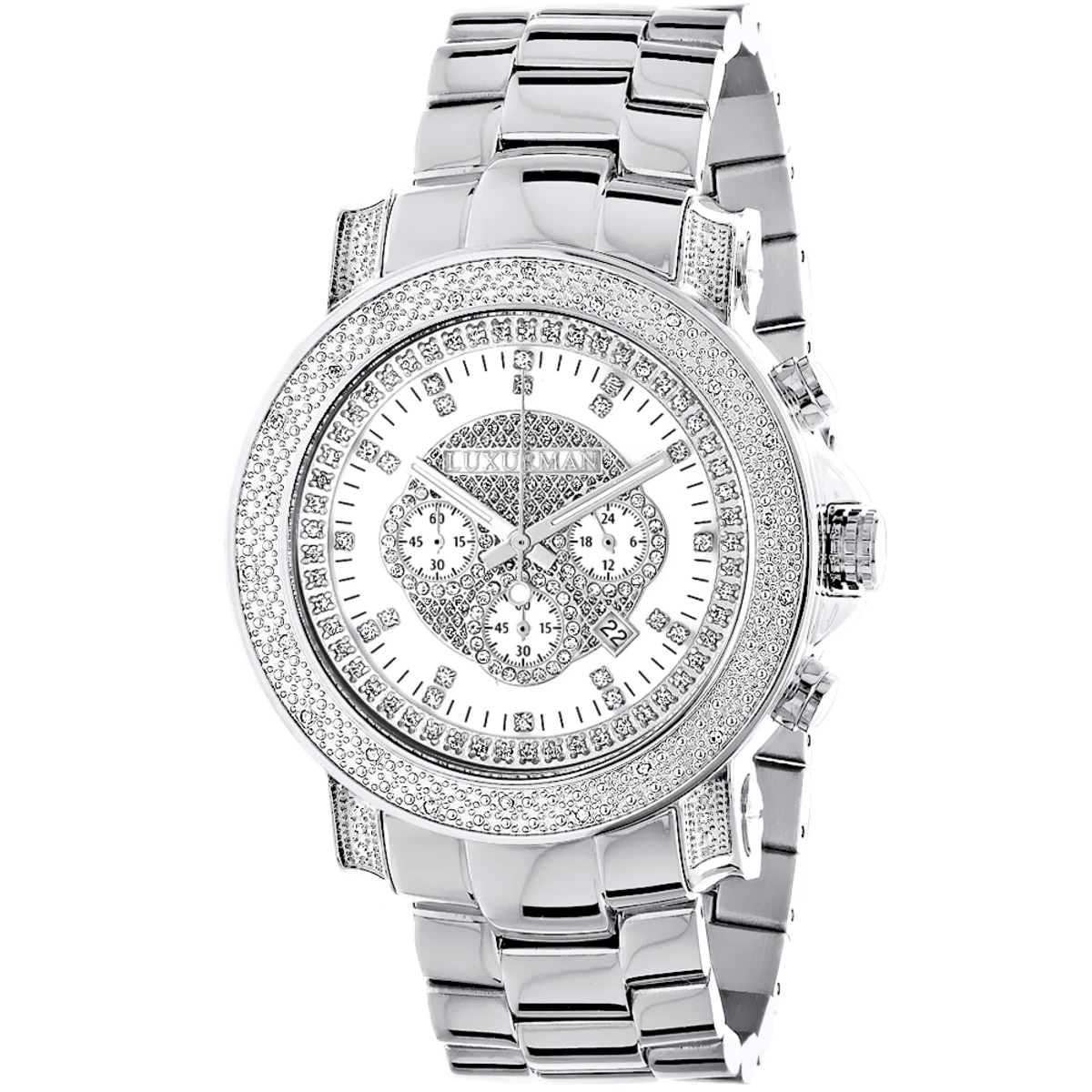 Men's Diamond Chronograph Watch By Luxurman 0.75ct Escalade 3 Men's Diamond Chronograph Watch By Luxurman 0.75ct Escalade