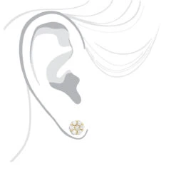 Men's Diamond Cluster Earring 14K Yellow Gold 1/2ct Single Stud -Its Hot Jewelry Shop mens diamond cluster earring 14k gold 12ct single stud bod