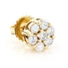 Men's Diamond Cluster Earring 14K Yellow Gold 1/2ct Single Stud -Its Hot Jewelry Shop mens diamond cluster earring 14k gold 12ct single stud mainye