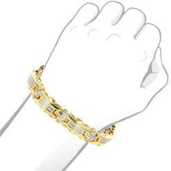Men's Diamond Cross Bracelet 0.30ct Yellow Gold Plated Silver -Its Hot Jewelry Shop mens diamond cross bracelet 030ct yellow gold plated silver bod