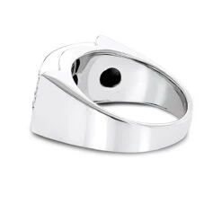 Men's Diamond 14K White Gold Ring By Luxurman 0.8ct Wedding Band -Its Hot Jewelry Shop mens diamond gold ring by luxurman 08ct 14k wedding band backwh