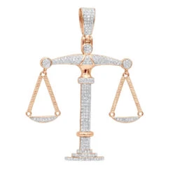 Men's Diamond Pendant | 3.25in Large 10K Yellow Gold Libra Pendant 3 Carats -Its Hot Jewelry Shop mens diamond pendant 325in large real 10k gold libra pendant 3 carats 100503 ro