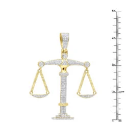 Men's Diamond Pendant | 3.25in Large 10K Yellow Gold Libra Pendant 3 Carats -Its Hot Jewelry Shop mens diamond pendant 325in large real 10k gold libra pendant 3 carats 100503 rulerye