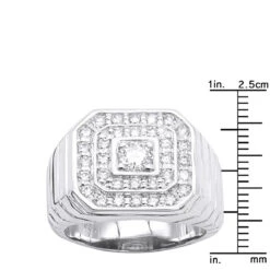 Men's Diamond Ring In Platinum 1.31ct VS Quality Statement Ring -Its Hot Jewelry Shop mens diamond ring in platinum p 31835 rulerwh 20191215
