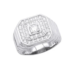 Men's Diamond Ring In Platinum 1.31ct VS Quality Statement Ring