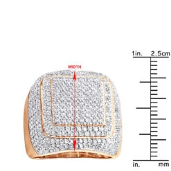 Men's 14K Yellow Gold Square Ring 3.44ct -Its Hot Jewelry Shop mens diamond rings 14k gold square ring 344ct p 22462 rulerro