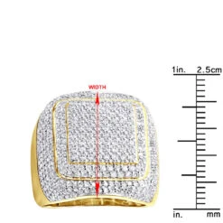 Men's 14K Yellow Gold Square Ring 3.44ct -Its Hot Jewelry Shop mens diamond rings 14k gold square ring 344ct p 22462 rulerye