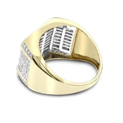 Men's 14K Yellow Gold Round Princess Diamond Ring 2.25 -Its Hot Jewelry Shop mens diamond rings 14k round princess diamond ring 225 backye