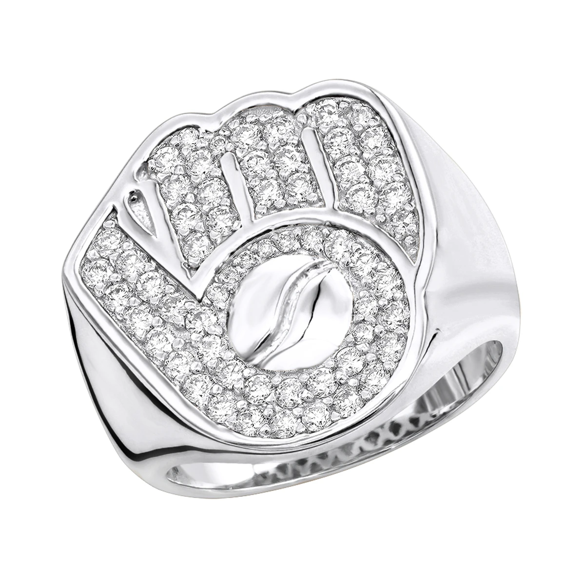 Men's Baseball Glove And Ball Ring 10K Yellow Gold 1.2ct By Luxurman 4 Men's Baseball Glove And Ball Ring 10K Yellow Gold 1.2ct By Luxurman - Image 2