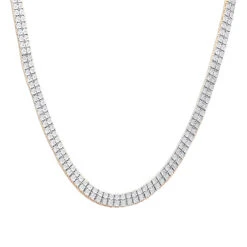 Men's Diamond Tennis Chain 10K Yellow Gold Affordable 2 Row Necklace 1ct 30 Men's Diamond Tennis Chain 10K Yellow Gold Affordable 2 Row Necklace 1ct -Its Hot Jewelry Shop mens diamond tennis chain in real 10k gold affordable 2 row necklace 1ct 407129 box rose