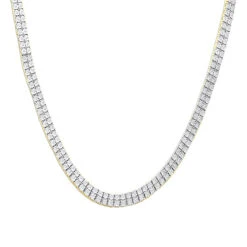 Men's Diamond Tennis Chain 10K Yellow Gold Affordable 2 Row Necklace 1ct 29 Men's Diamond Tennis Chain 10K Yellow Gold Affordable 2 Row Necklace 1ct -Its Hot Jewelry Shop mens diamond tennis chain in real 10k gold affordable 2 row necklace 1ct 407129 box yellow