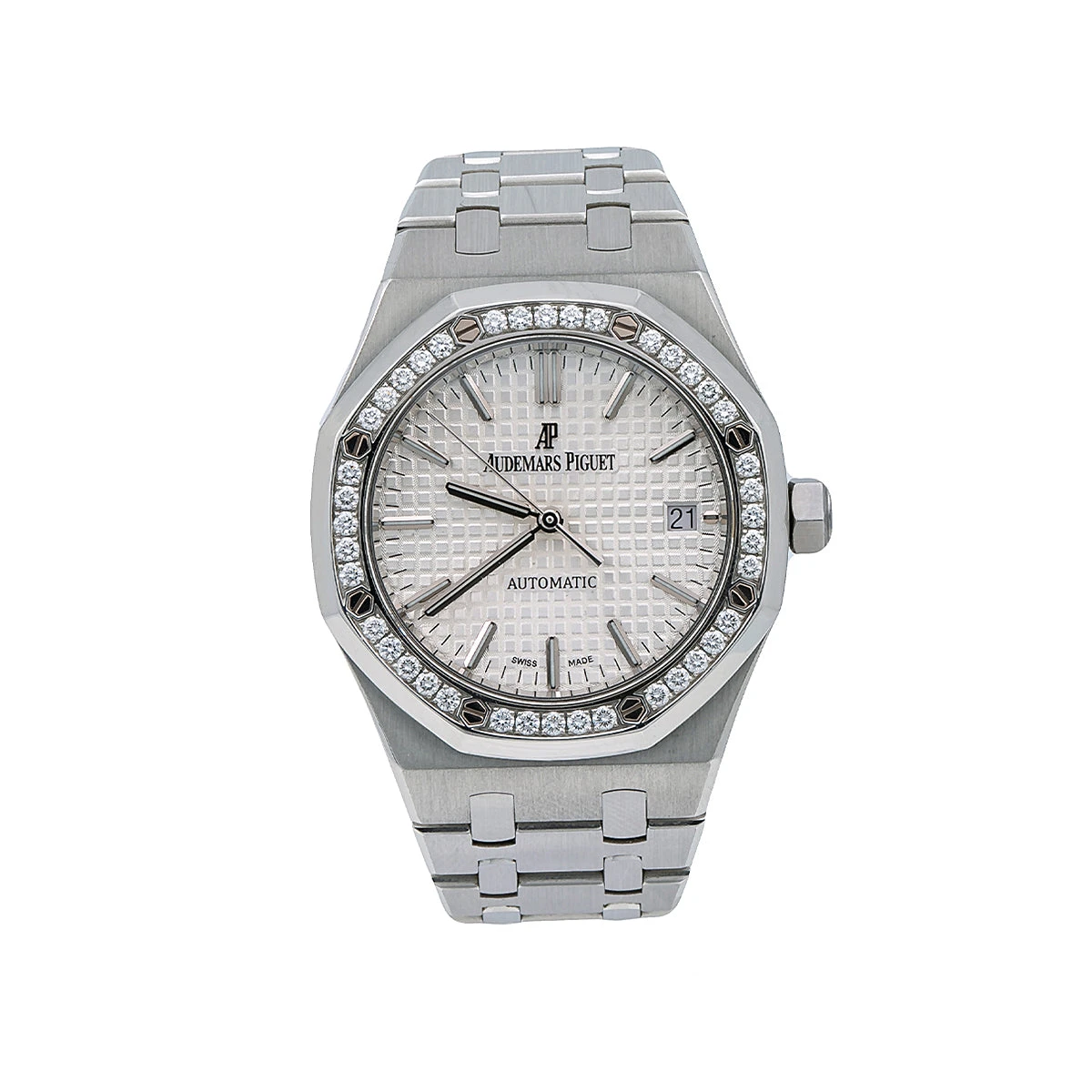 Men's Diamond Watch Audemars Piguet Royal Oak 37mm White Dial 3 Men's Diamond Watch Audemars Piguet Royal Oak 37mm White Dial