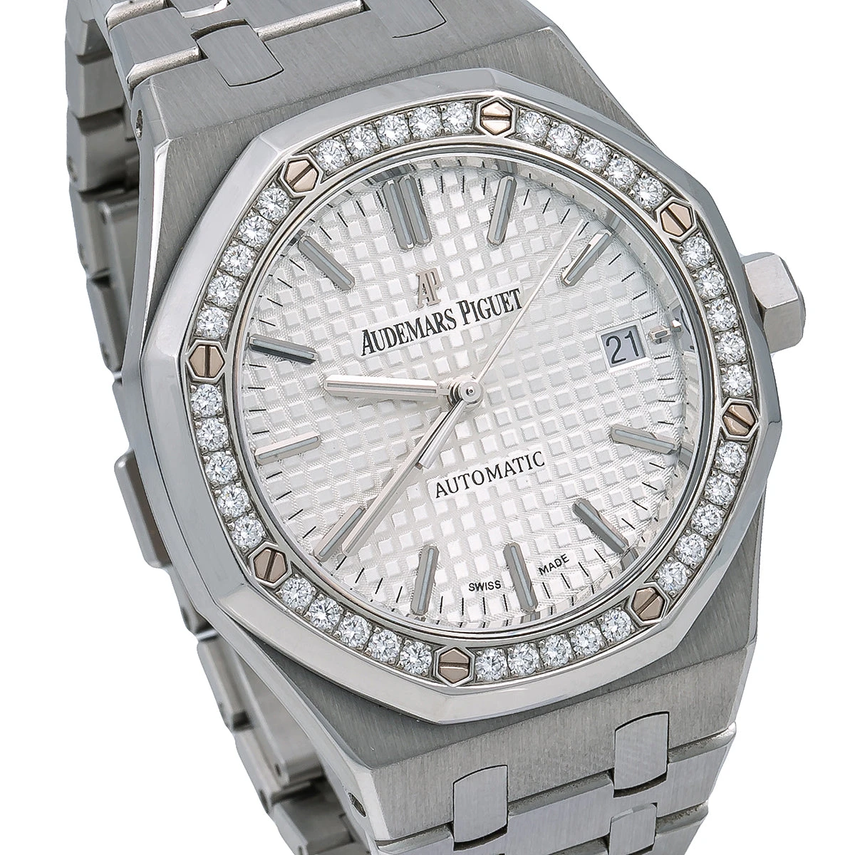 Men's Diamond Watch Audemars Piguet Royal Oak 37mm White Dial 4 Men's Diamond Watch Audemars Piguet Royal Oak 37mm White Dial - Image 2