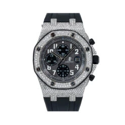 Men's Diamond Watch Audemars Piguet Royal Oak Offshore 42mm Black Dial W00746