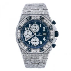 Men's Diamond Watch Audemars Piguet Royal Oak Offshore 42mm Blue Dial