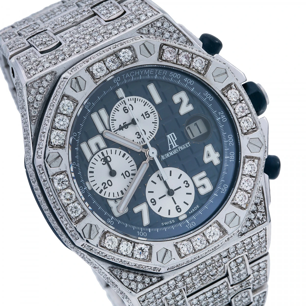 Men's Diamond Watch Audemars Piguet Royal Oak Offshore 42mm Blue Dial 5 Men's Diamond Watch Audemars Piguet Royal Oak Offshore 42mm Blue Dial - Image 3
