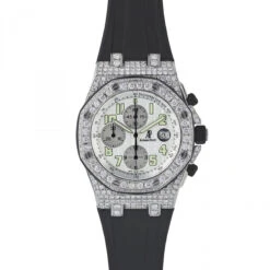 Men's Diamond Watch Audemars Piguet Royal Oak Offshore 42mm White Dial