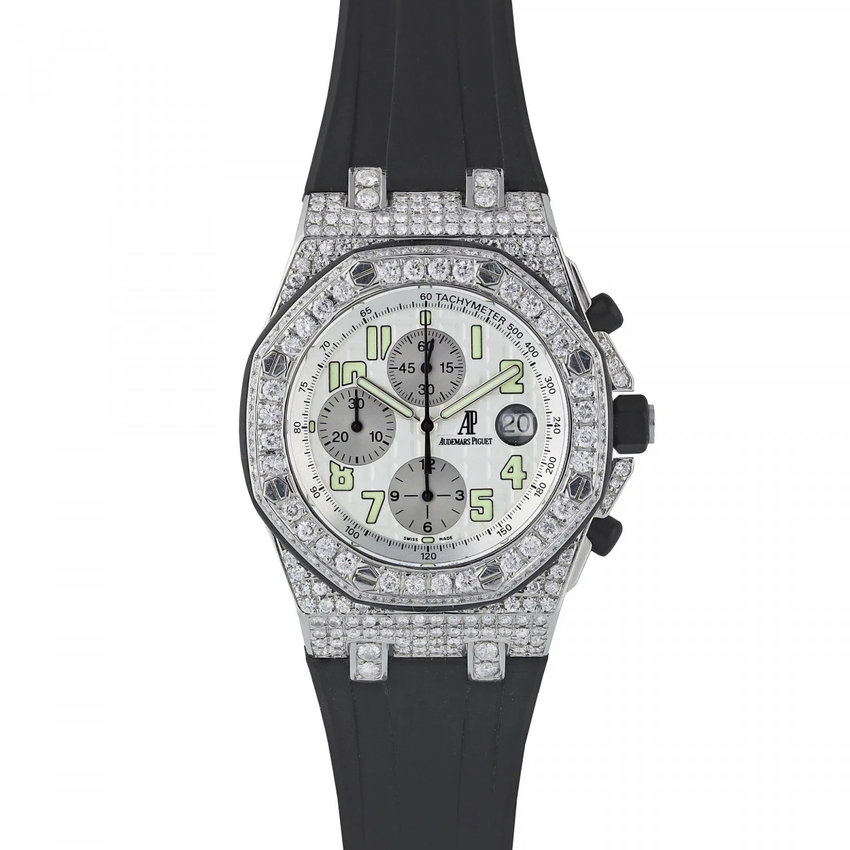 Men's Diamond Watch Audemars Piguet Royal Oak Offshore 42mm White Dial 3 Men's Diamond Watch Audemars Piguet Royal Oak Offshore 42mm White Dial