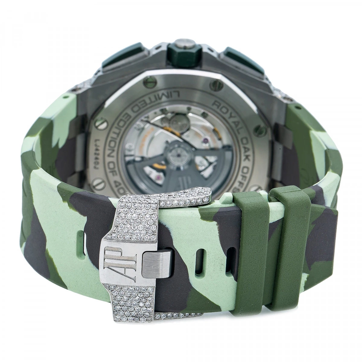 Men's Diamond Watch Audemars Piguet Royal Oak Offshore 44mm Green Dial 7 Men's Diamond Watch Audemars Piguet Royal Oak Offshore 44mm Green Dial - Image 5