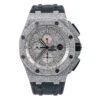 Men's Diamond Watch Audemars Piguet Royal Oak Offshore 44mm Silver Tone Dial