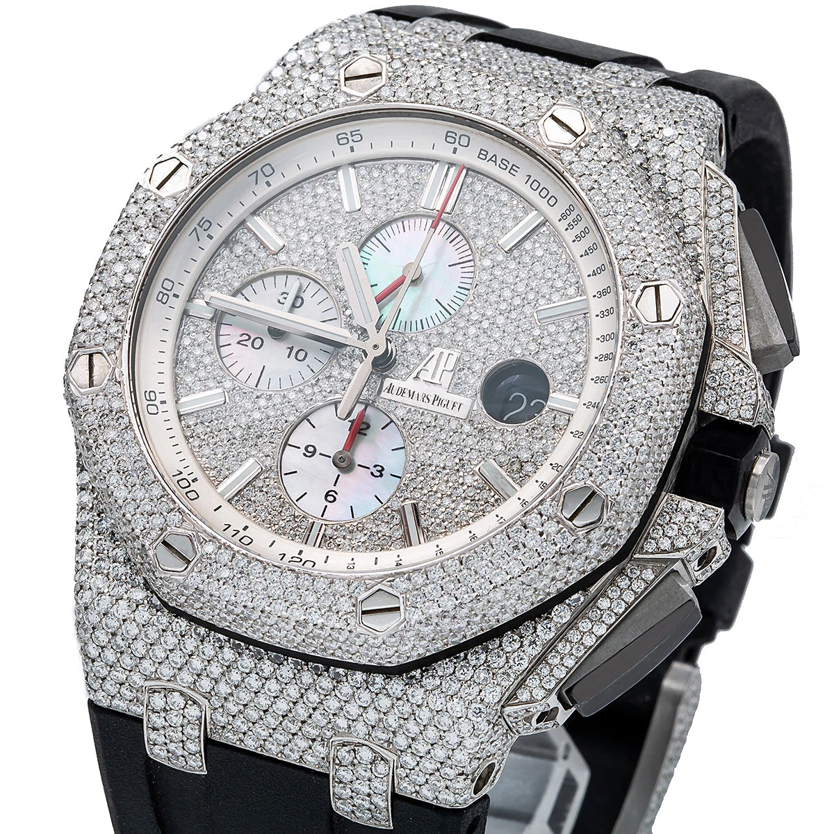 Men's Diamond Watch Audemars Piguet Royal Oak Offshore 44mm White Dial 4 Men's Diamond Watch Audemars Piguet Royal Oak Offshore 44mm White Dial - Image 2