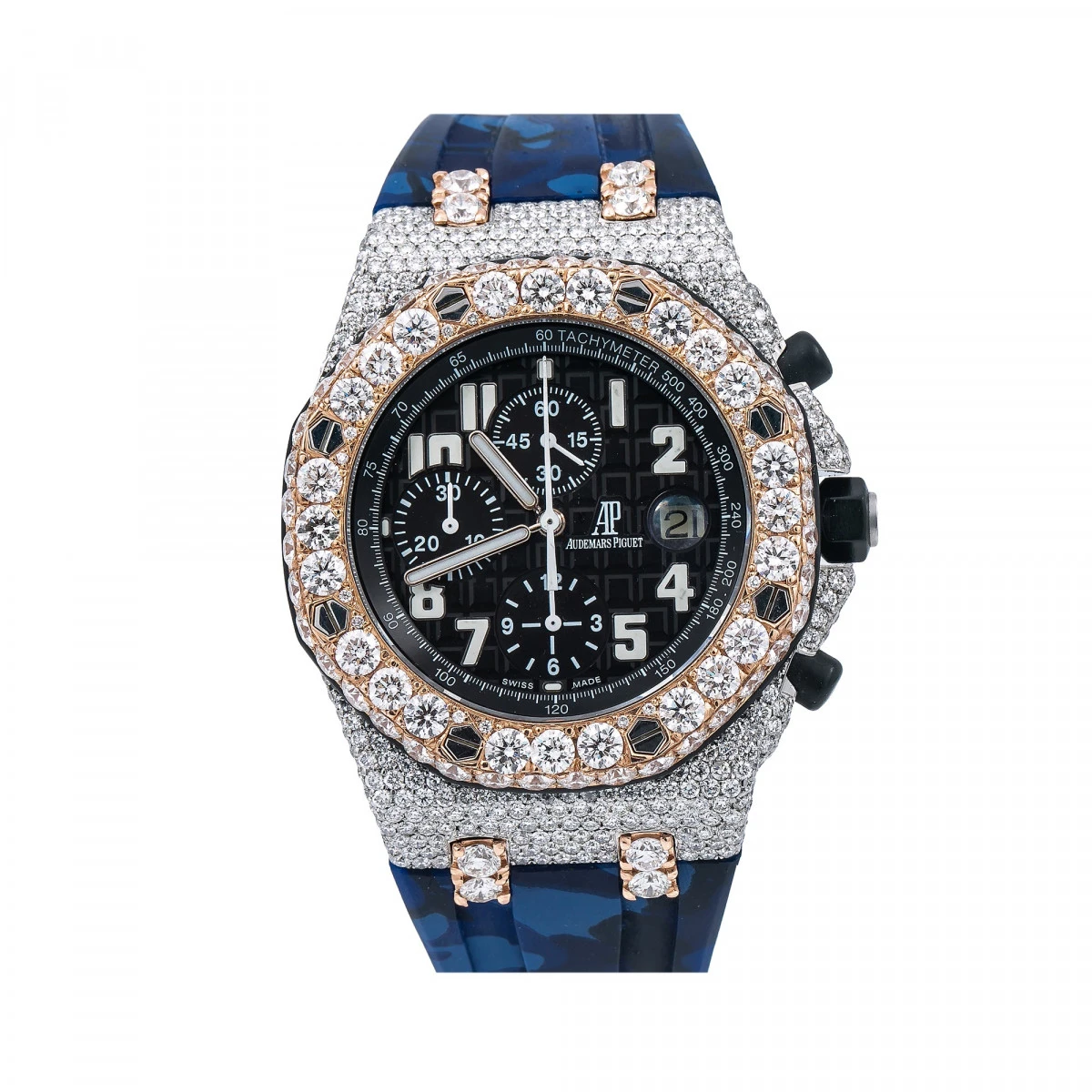 Men's Diamond Watch Audemars Piguet Royal Oak Offshore 18K Gold Black Dial 3 Men's Diamond Watch Audemars Piguet Royal Oak Offshore 18K Gold Black Dial