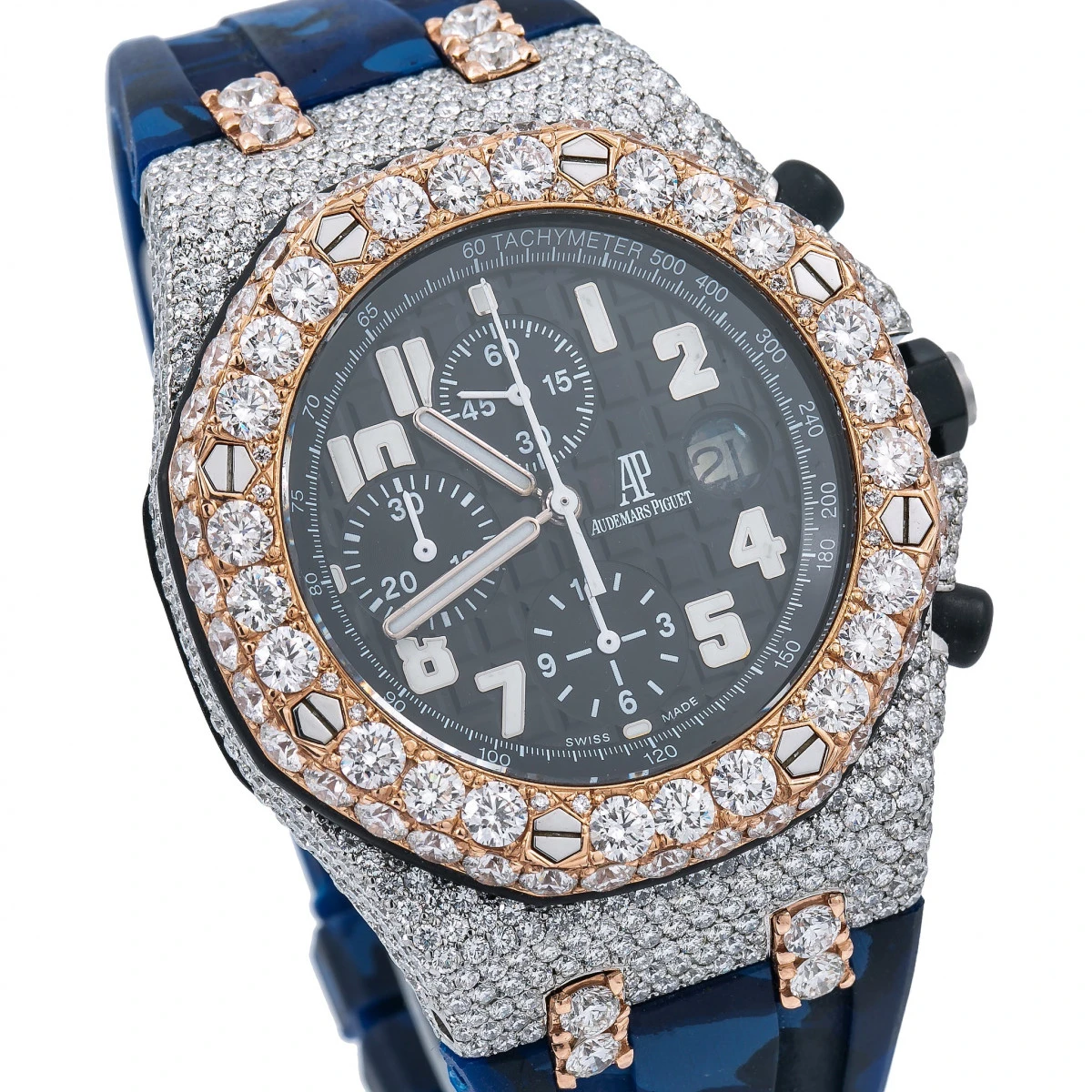 Men's Diamond Watch Audemars Piguet Royal Oak Offshore 18K Gold Black Dial 4 Men's Diamond Watch Audemars Piguet Royal Oak Offshore 18K Gold Black Dial - Image 2